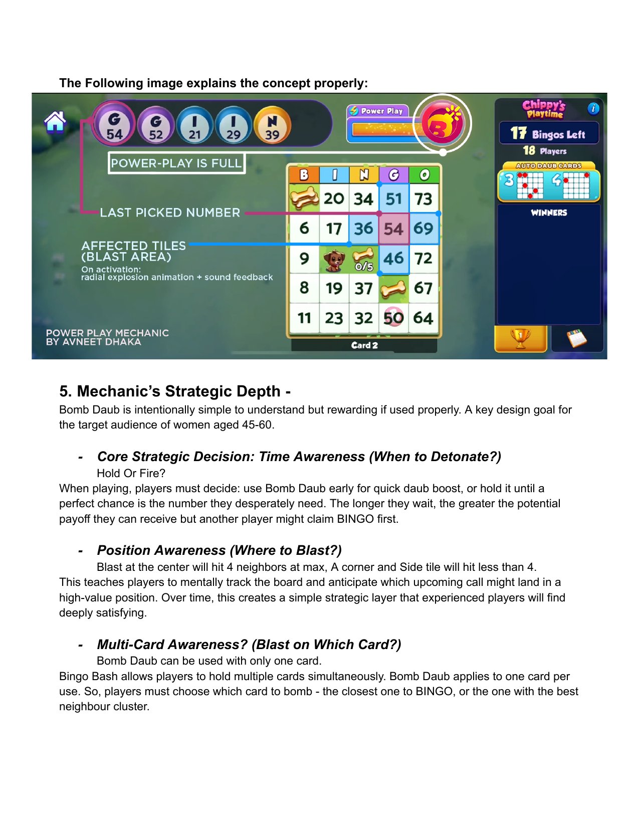 Game Mechanic GDD: Bomb Daub, page 2 of 5